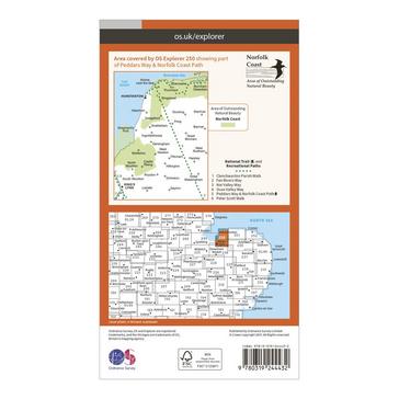 N/A Ordnance Survey Explorer 250 Norfolk Coast West Map With Digital Version