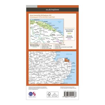 Orange Ordnance Survey Explorer 252 Norfolk Coast East Map With Digital Version