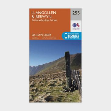 Orange Ordnance Survey Explorer 255 Llangollen & Berwyn Map With Digital Version