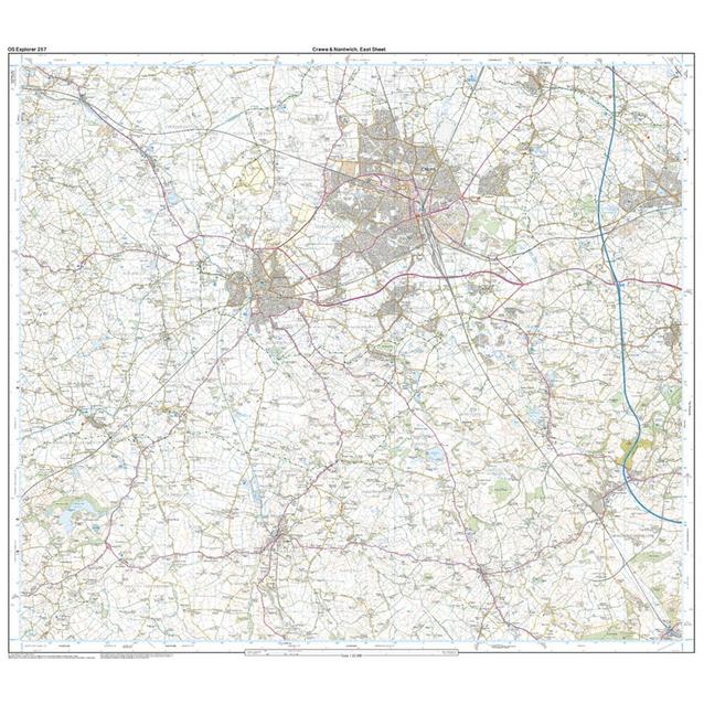 Ordnance Survey Explorer 257 Crewe & Nantwich Map With Digital Version