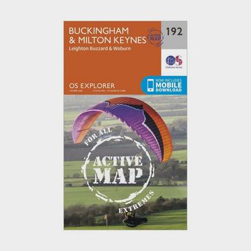 Orange Ordnance Survey Explorer Active 192 Buckingham & Milton Keynes Map With Digital Version