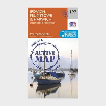 N/A Ordnance Survey Explorer Active 197 Ipswich, Felixstowe & Harwich Map With Digital Version