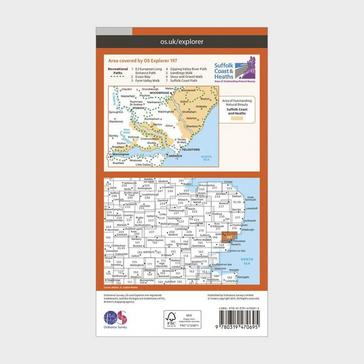 Orange Ordnance Survey Explorer Active 197 Ipswich, Felixstowe & Harwich Map With Digital Version