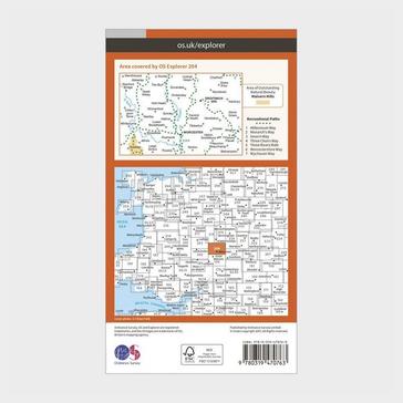 Orange Ordnance Survey Explorer Active 204 Worcester & Droitwich Spa Map With Digital Version