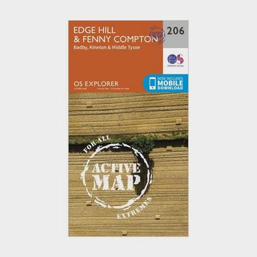 Orange Ordnance Survey Explorer Active 206 Edge Hill & Fenny Compton Map With Digital Version