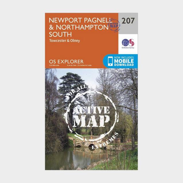 N/A Ordnance Survey Explorer Active 207 Newport Pagnell & Northampton South Map With Digital Version image 1