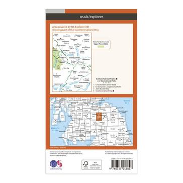 Orange Ordnance Survey Explorer 337 Peebles & Interleithen Map With Digital Version