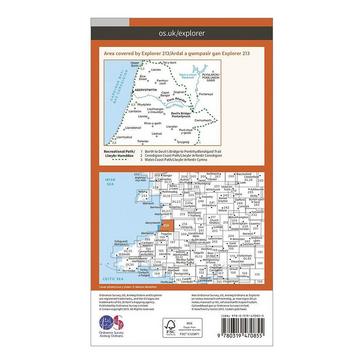 Orange Ordnance Survey Explorer Active 213 Aberystwyth & Cwn Rheidol Map With Digital Version