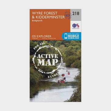 Orange Ordnance Survey Explorer Active 218 Kidderminster & Wyre Forest Map With Digital Version