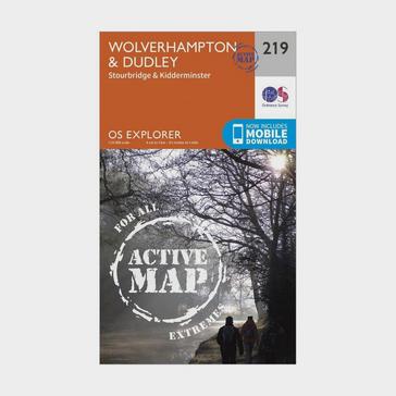 Orange Ordnance Survey Explorer Active 219 Wolverhampton & Dudley Map With Digital Version