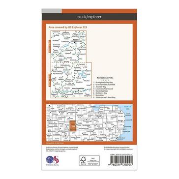 Orange Ordnance Survey Explorer Active 223 Northampton & Market Harborough Map With Digital Version
