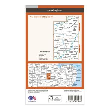 Orange Ordnance Survey Explorer Active 224 Corby, Kettering & Wellingborough Map With Digital Version