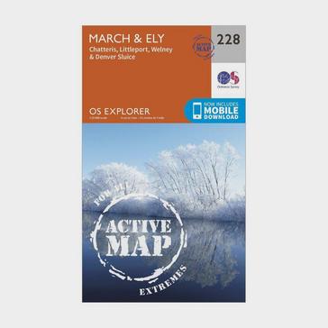 Orange Ordnance Survey Explorer Active 228 March & Ely Map With Digital Version