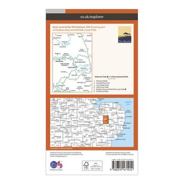 Orange Ordnance Survey Explorer Active 229 Thetford Forest in the Brecks Map With Digital Version