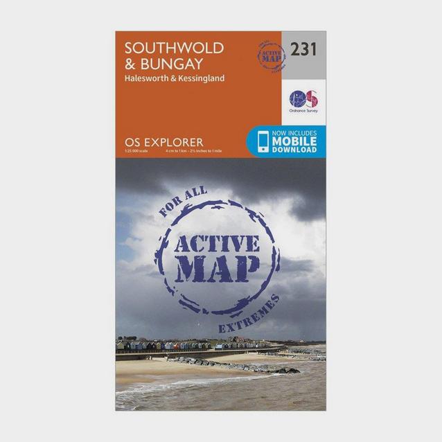 Orange Ordnance Survey Explorer Active 231 Southwold & Bungay Map With Digital Version image 1