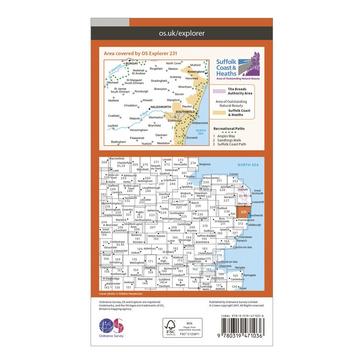 N/A Ordnance Survey Explorer Active 231 Southwold & Bungay Map With Digital Version
