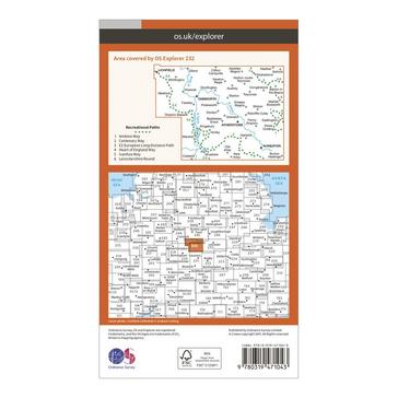 N/A Ordnance Survey Explorer Active 232 Nuneaton & Tamworth Map With Digital Version