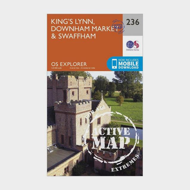 Orange Ordnance Survey Explorer Active 236 King’s Lynn, Downham Market & Swaffham Map With Digital Version image 1
