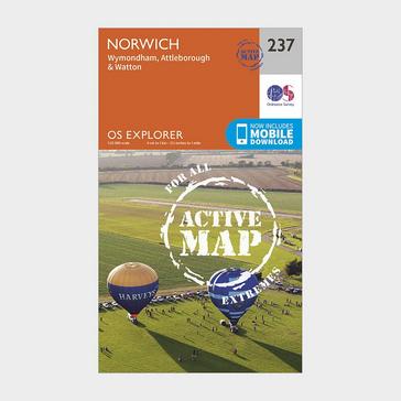 N/A Ordnance Survey Explorer Active 237 Norwich Map With Digital Version