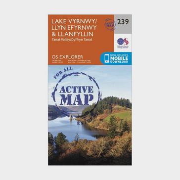 Orange Ordnance Survey Explorer Active 239 Lake Vyrnwy & Llanfyllin Map With Digital Version