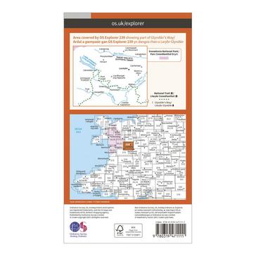 Orange Ordnance Survey Explorer Active 239 Lake Vyrnwy & Llanfyllin Map With Digital Version