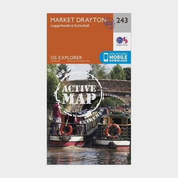 N/A Ordnance Survey Explorer Active 243 Market Drayton, Loggerheads & Eccleshall Map With Digital Version