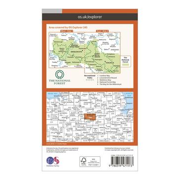 Orange Ordnance Survey Explorer Active 245 The National Forest Map With Digital Version