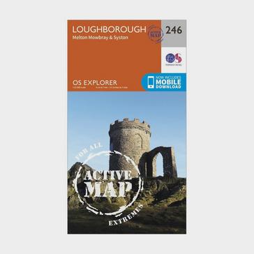 Orange Ordnance Survey Explorer Active 246 Loughborough, Melton Mowbray & Syston Map With Digital Version