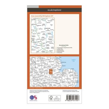 Orange Ordnance Survey Explorer Active 247 Grantham Map With Digital Version