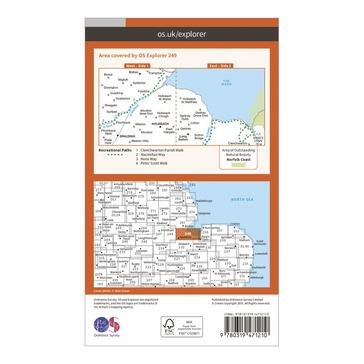 Orange Ordnance Survey Explorer Active 249 Spalding & Holbeach Map With Digital Version