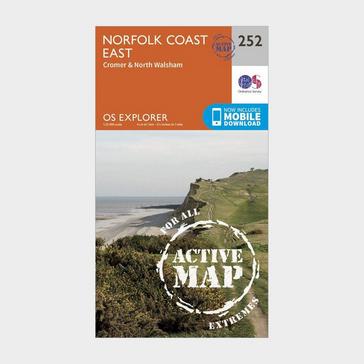 Orange Ordnance Survey Explorer Active 252 Norfolk Coast East Map With Digital Version