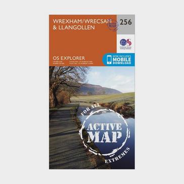 Orange Ordnance Survey Explorer Active 256 Wrexham & Llangollen Map With Digital Version