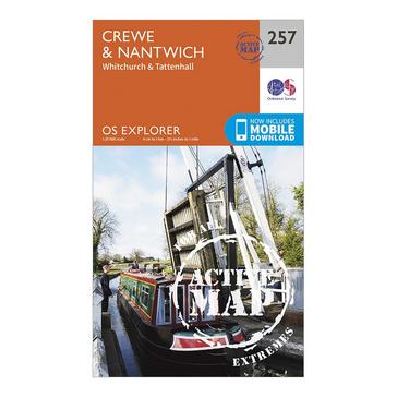 N/A Ordnance Survey Explorer Active 257 Crewe & Nantwich Map with Digital Version