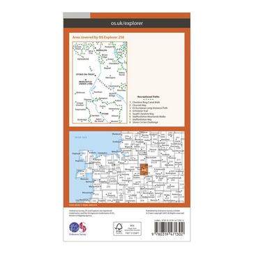 Orange Ordnance Survey Explorer Active 258 Stoke-on-Trent & Newcastle-under-Lyme Map With Digital Version