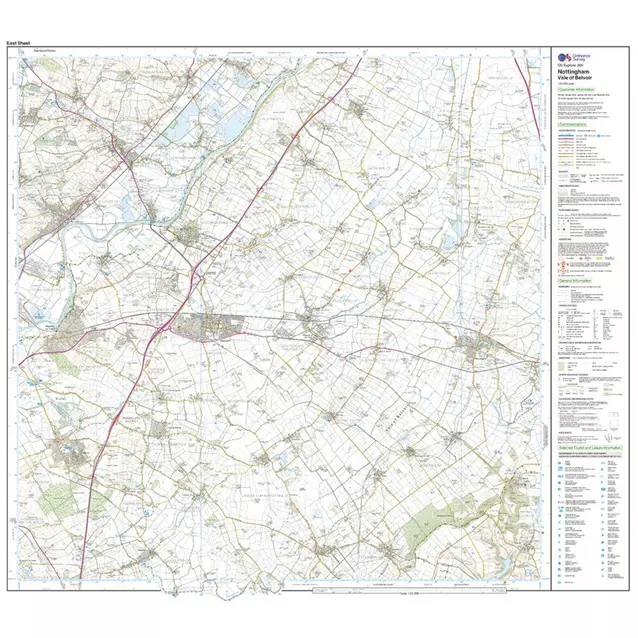 Vale of Belvoir OS Explorer... by Ordnance Survey Sheet map, folded Nottingham 