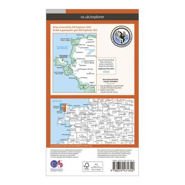 N/A Ordnance Survey Explorer Active 262 Anglesey West Map With Digital Version