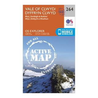 Explorer Active 264 Vale of Clwyd, Rhyl, Denbigh & Ruthin Map With Digital Version