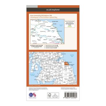 Orange Ordnance Survey Explorer 346 Berwick-upon-Tweed Map With Digital Version