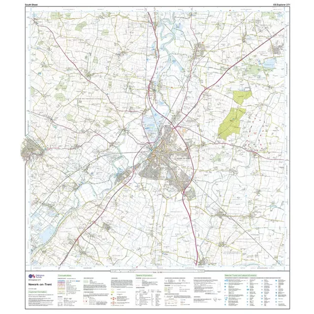 Newark On Trent Map Ordnance Survey Explorer Active 271 Newark-On-Trent Map With Digital Version