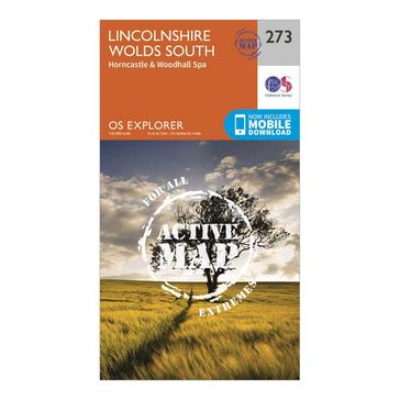 Orange Ordnance Survey Explorer Active 273 Lincolnshire Wolds South Map With Digital Version