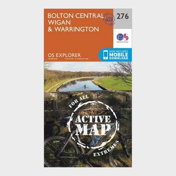Orange Ordnance Survey Explorer Active 276 Bolton, Wigan & Warrington Map With Digital Version