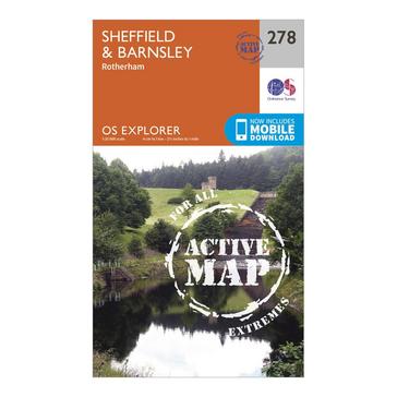 N/A Ordnance Survey Explorer Active 278 Sheffield & Barnsley Map With Digital Version