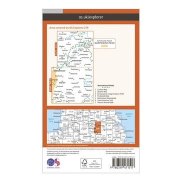 Orange Ordnance Survey Explorer Active 279 Doncaster Map With Digital Version