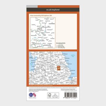 Orange Ordnance Survey Explorer Active 280 Isle of Axholme, Scunthorpe & Gainsborough Map With Digital Version
