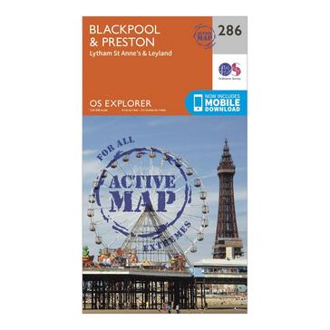 N/A Ordnance Survey Explorer Active 286 Blackpool & Preston Map With Digital Version