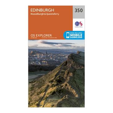 Orange Ordnance Survey Explorer 350 Edinburgh Map With Digital Version