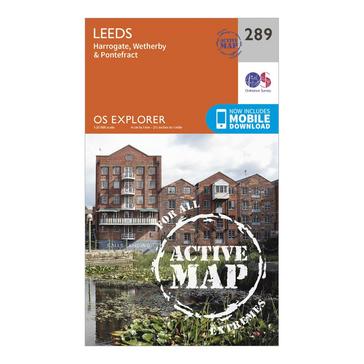 Orange Ordnance Survey Explorer Active 289 Leeds Map With Digital Version
