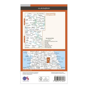 Orange Ordnance Survey Explorer Active 290 York Map With Digital Version
