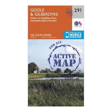 Orange Ordnance Survey Explorer Active 291 Goole & Gilberdyke Map With Digital Version