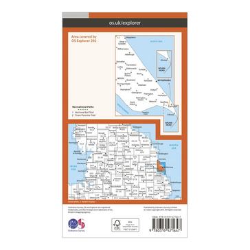 Orange Ordnance Survey Explorer Active 292 Withernsea & Spurn Head Map With Digital Version
